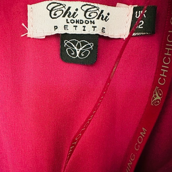Chi chi London cranberry dress w sash! UK 12P 🔥 - Picture 6 of 9